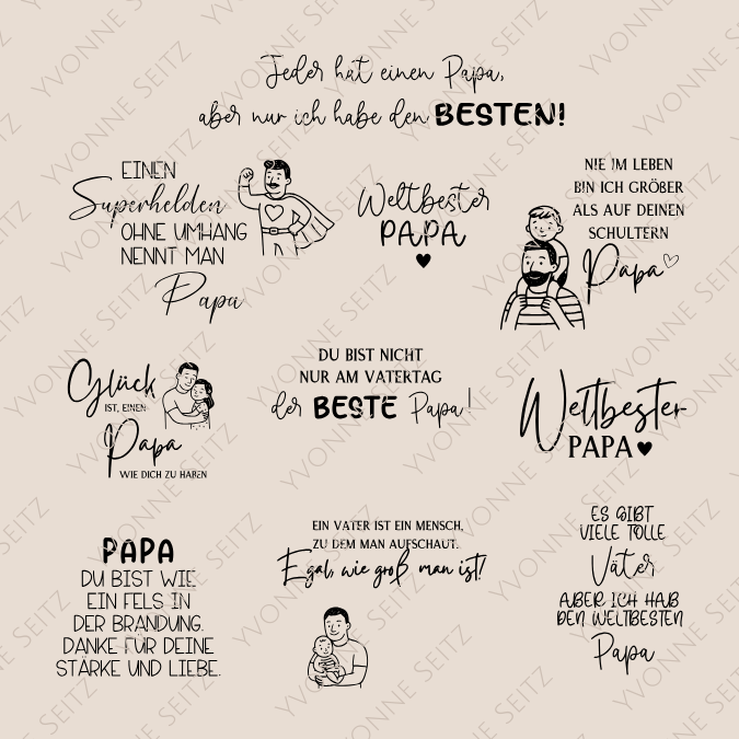 SVG Laser Datei Gravur Papa Vater Vatertag Bundle Männer Mann Dad Weltbester Papa Laserdatei Plotterdatei Superheld