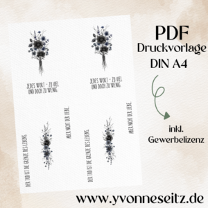 Postkarten Druckvorlage 2 Designs Trauer 1 Anteilnahme Abschied PDF Karte Geschenkkarte Printable Postkarte Stilvoll Beerdigung