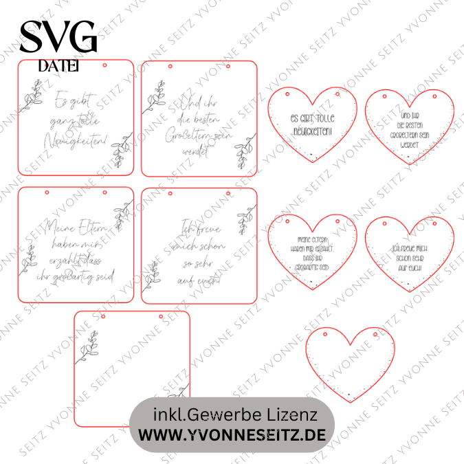 SVG Datei Laserdatei Schwangerschaftsverkündung für Oma und Opa zum blättern personalisierbar Ultraschallbild Schwangerschaft Geburt Baby – Bild 2