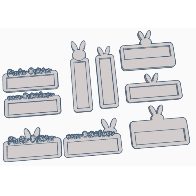 STL 3D Druck Datei Halter für Schokoriegel 9er Set Hasen Hasenohren Frohe Ostern 3D-Datei 3D-Druck Vorlage Ostermitbringsel 3d – Bild 2