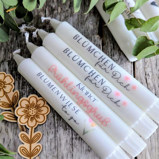 PDF Kerzen Tattoo Vorlage Blütenzauber Blumen Frühling bunt Frühlingskerzen A4 Kerzentattoos zum ausdrucken Kerzensticker DIGITALE DATEI – Bild 2