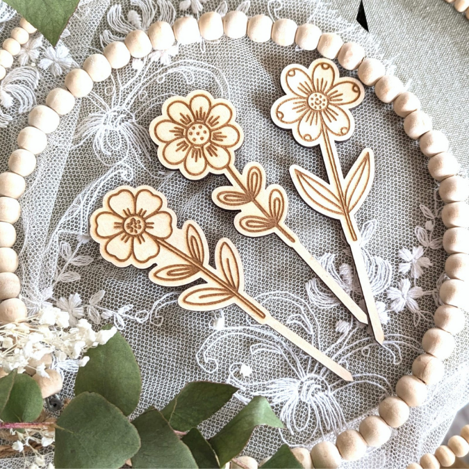 SVG Laserdatei Frühling Stecker und Anhänger Caketopper Pflanzenstecker Hühner Frühlingsdatei Laser Geschenkanhänger Blumen SVG Datei – Bild 5