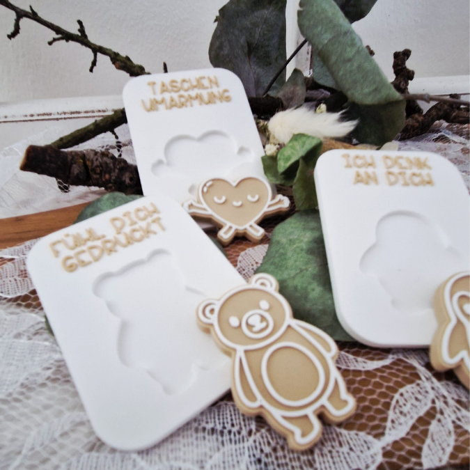STL 3D Druck Datei Taschenumarmung 3er Beste Freundin Kleinigkeit hdl Geschenkidee Mitbringsel Freundschaft 3D-Druck Datei Pinguin Bär Herz – Bild 5