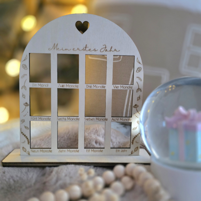 SVG Laserdatei Bilderrahmen Jahrescolage Mein erstes Jahr Baby 1. Geburtstag Geburt geschenkidee zur Geburt SVG Datei für 3mm und 4mm Holz – Bild 10