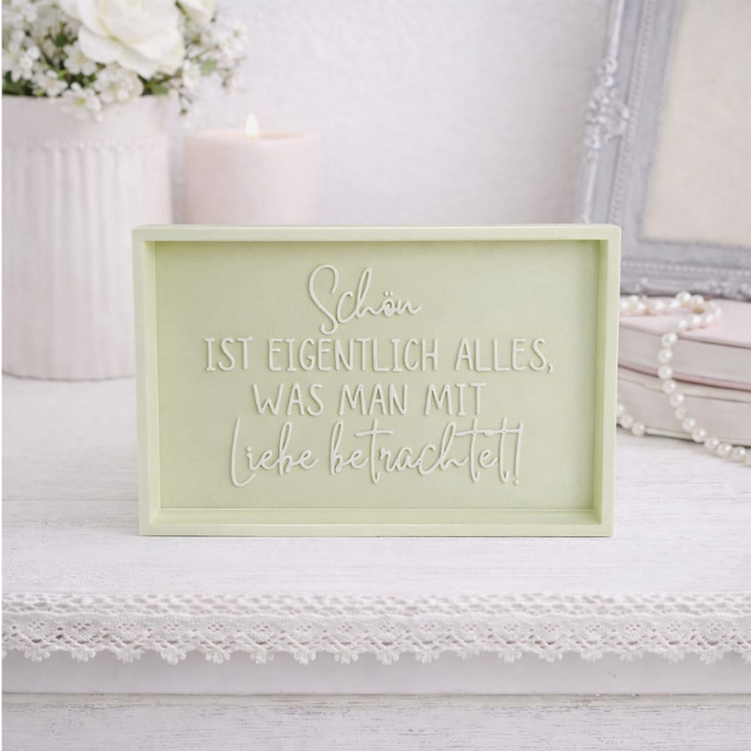 STL 3D Druck Datei Aufsteller Schild Statement Schön ist eigentlich alles, was man mit liebe betrachtet 3DDruck Datei selbstliebe quotes – Bild 3