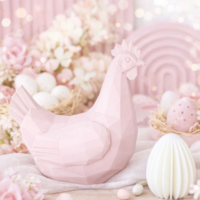 STL 3D Druck Datei Graphisches Huhn geometrisch Ostern Hahn skalierbar 3D-Druck Datei Frühling elegante Frühlingsdeko Skulptur – Bild 3