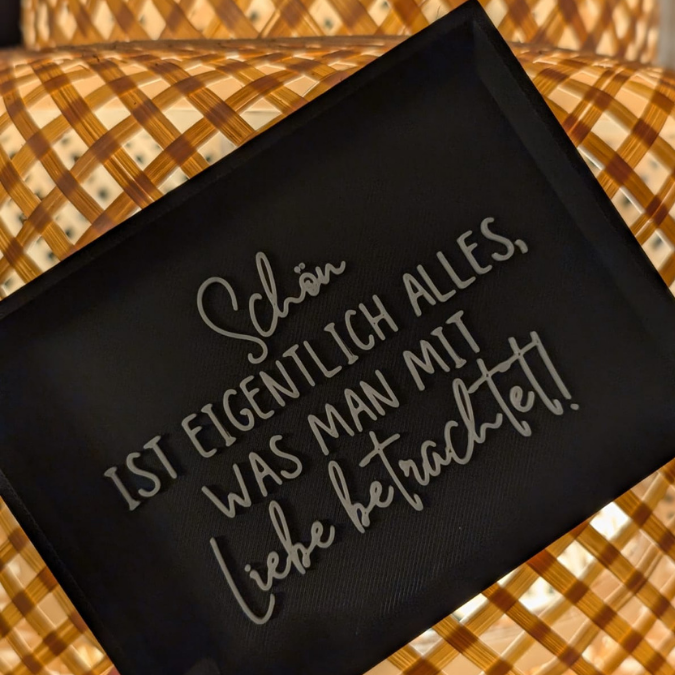 STL 3D Druck Datei Aufsteller Schild Statement Schön ist eigentlich alles, was man mit liebe betrachtet 3DDruck Datei selbstliebe quotes – Bild 5