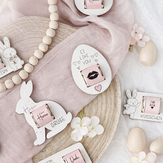 12 Designs SVG Laserdatei Ostern Halter für Küsschen Verpackung SVG-Datei Osterhase Laser Hase Osterküsschen mit aussparung für Schokolade – Bild 8