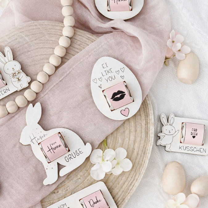 12 Designs SVG Laserdatei Ostern Halter für Küsschen Verpackung SVG-Datei Osterhase Laser Hase Osterküsschen mit aussparung für Schokolade – Bild 10