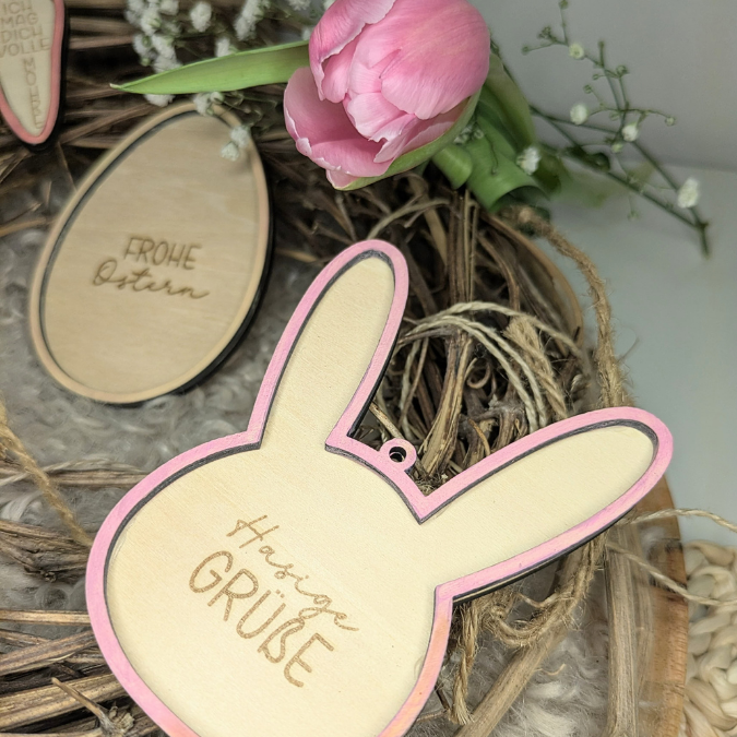 SVG Laserdatei Osteranhänger Aufhänger Geschenkanhänger Anhänger Laser Osterei Osterhase Hase Lamm Kücken Ei Karotte Osterdeko SVG Datei – Bild 22