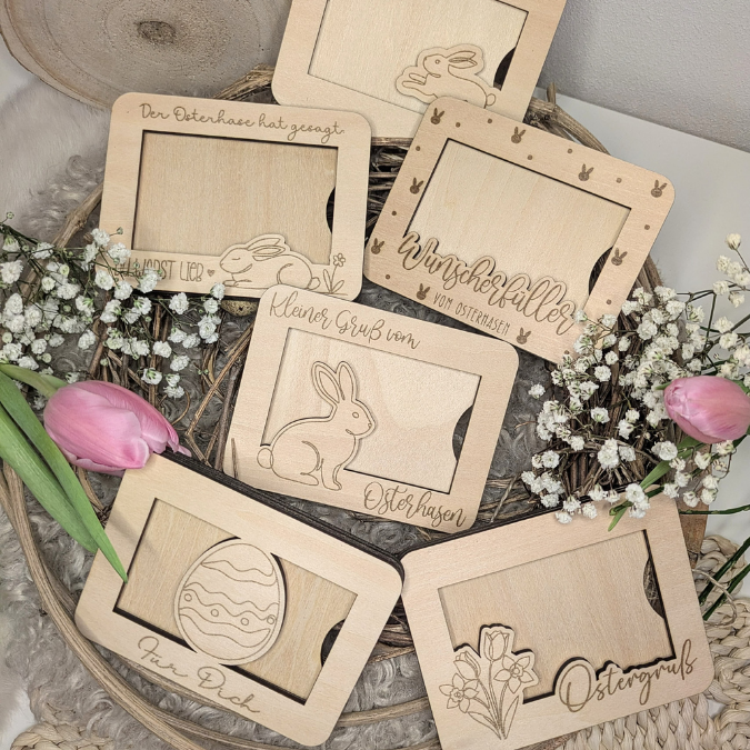 9 Designs Laserdatei Verpackung für Gutscheinkarten Gutscheine Geld Ostern Ec Kartengröße Geldgeschenk Wunschgutschein SVG Datei – Bild 15