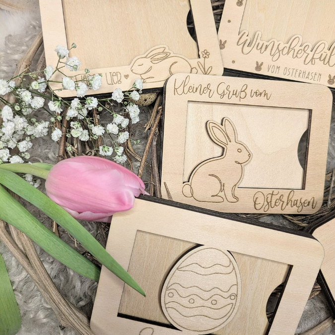 9 Designs Laserdatei Verpackung für Gutscheinkarten Gutscheine Geld Ostern Ec Kartengröße Geldgeschenk Wunschgutschein SVG Datei – Bild 17