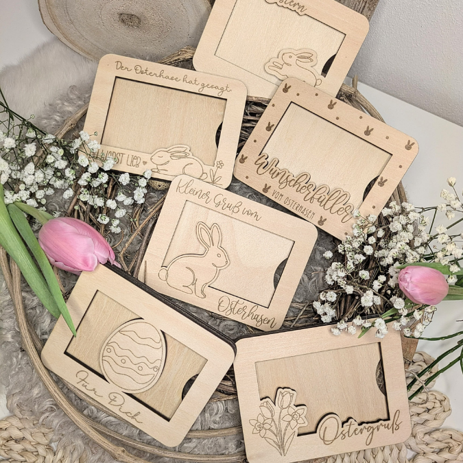 9 Designs Laserdatei Verpackung für Gutscheinkarten Gutscheine Geld Ostern Ec Kartengröße Geldgeschenk Wunschgutschein SVG Datei – Bild 18
