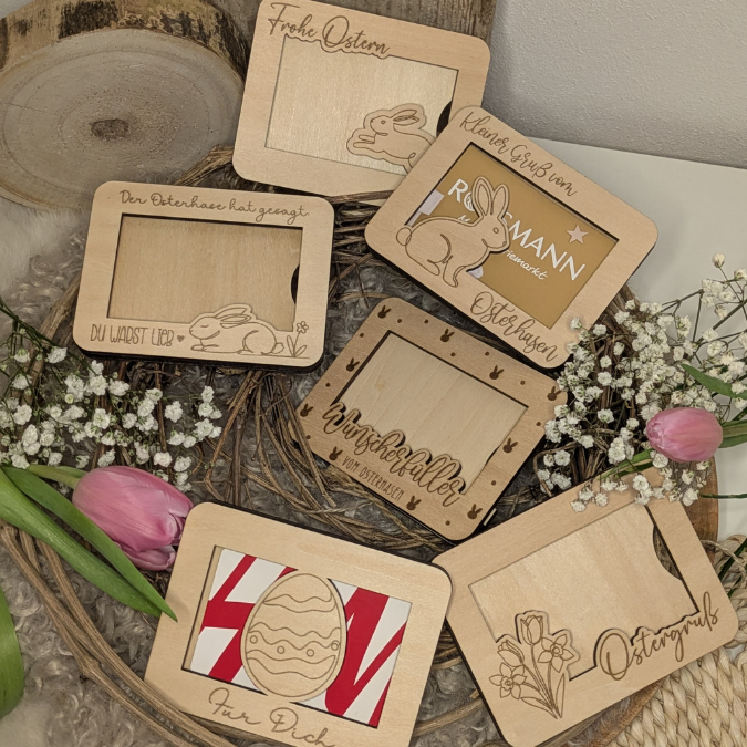 9 Designs Laserdatei Verpackung für Gutscheinkarten Gutscheine Geld Ostern Ec Kartengröße Geldgeschenk Wunschgutschein SVG Datei – Bild 18