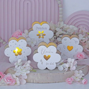 SVG Laserdatei 4 Designs Mini Blumen zum füllen mit Blumen, Geld oder Ballonlicht Frühling Blumenliebe Lichtdatei Leuchtdeko SVG-Datei