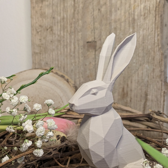 STL 3D Druck Datei Graphischer Hase geometrisch Osterhase Hase skalierbar 3D-Druck Datei Ostern elegante Osterdeko Skulptur – Bild 5