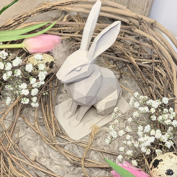 STL 3D Druck Datei Graphischer Hase geometrisch Osterhase Hase skalierbar 3D-Druck Datei Ostern elegante Osterdeko Skulptur – Bild 6