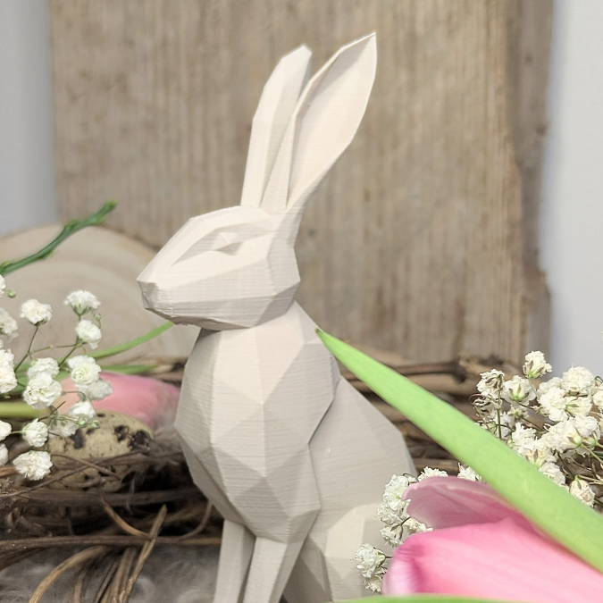 STL 3D Druck Datei Graphischer Hase geometrisch Osterhase Hase skalierbar 3D-Druck Datei Ostern elegante Osterdeko Skulptur – Bild 7