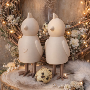 STL 3D Druck Datei 4er Set Hühner Hahn Huhn mit Beinen zum Stecken 3D-Druck Datei Ostern Skandi schlichte Osterdeko