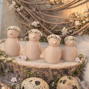 STL 3D Druck Datei 4er Set Vögel Vogel Vogelfamilie skalierbar 3D-Druck Datei Ostern Herzhase