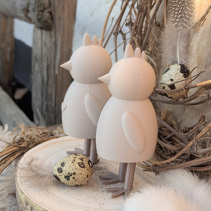 STL 3D Druck Datei 4er Set Hühner Hahn Huhn mit Beinen zum Stecken 3D-Druck Datei Ostern Skandi schlichte Osterdeko – Bild 7