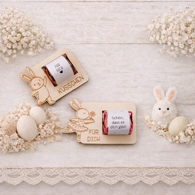 12 Designs SVG Laserdatei Ostern Halter für Küsschen Verpackung SVG-Datei Osterhase Laser Hase Osterküsschen mit aussparung für Schokolade – Bild 18