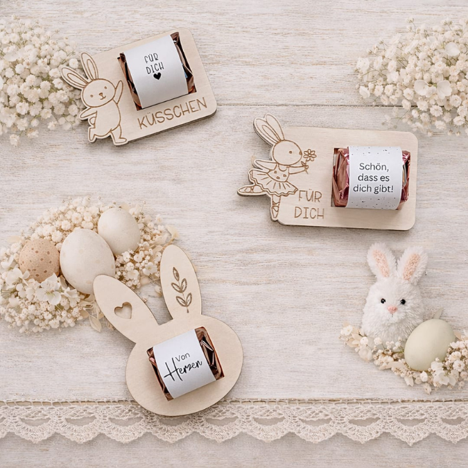 12 Designs SVG Laserdatei Ostern Halter für Küsschen Verpackung SVG-Datei Osterhase Laser Hase Osterküsschen mit aussparung für Schokolade – Bild 20