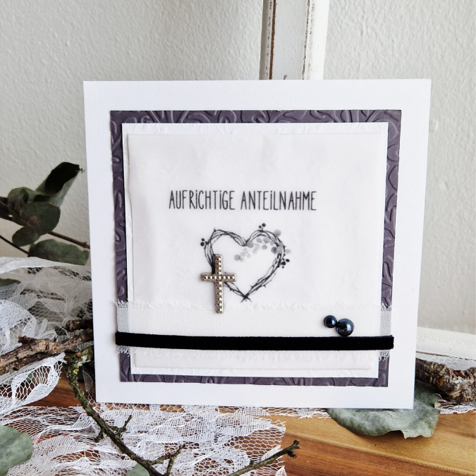 Postkarten Druckvorlage 2 Designs Trauer 2 Anteilnahme Abschied PDF Karte Geschenkkarte Printable Postkarte Stilvoll Beerdigung (Kopie) – Bild 6