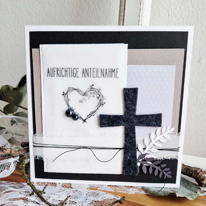 Postkarten Druckvorlage 2 Designs Trauer 2 Anteilnahme Abschied PDF Karte Geschenkkarte Printable Postkarte Stilvoll Beerdigung (Kopie) – Bild 4