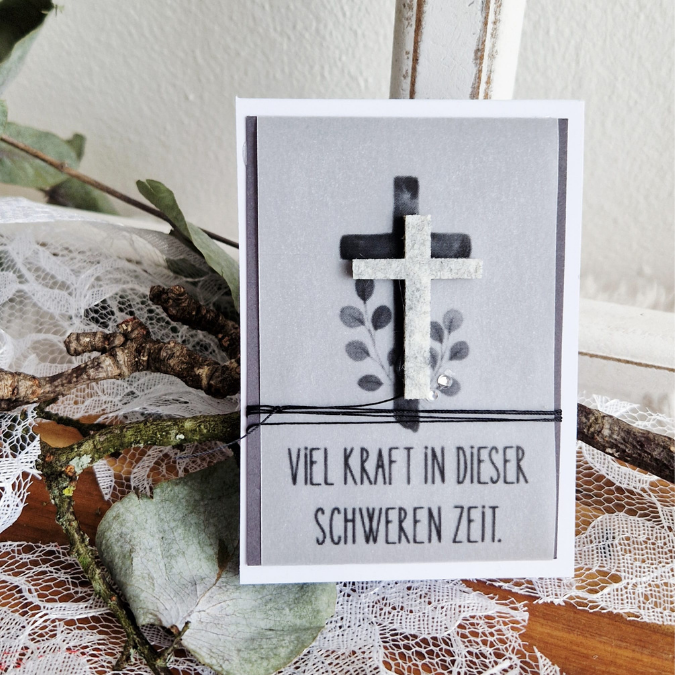Postkarten Druckvorlage 2 Designs Trauer 2 Anteilnahme Abschied PDF Karte Geschenkkarte Printable Postkarte Stilvoll Beerdigung (Kopie) – Bild 5