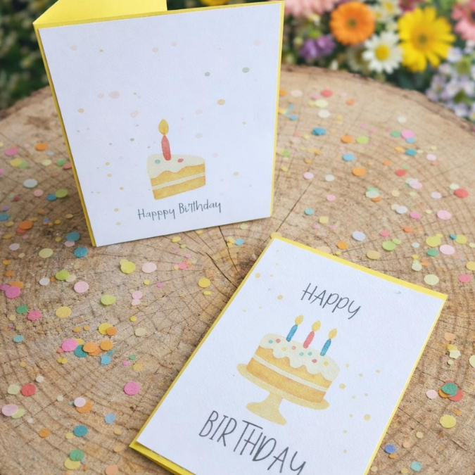 Postkarten Druckvorlage 2 Designs Geburtstag Happy Birthday PDF Karte Geschenkkarte Printable Postkarte Skandi Aquarell – Bild 3