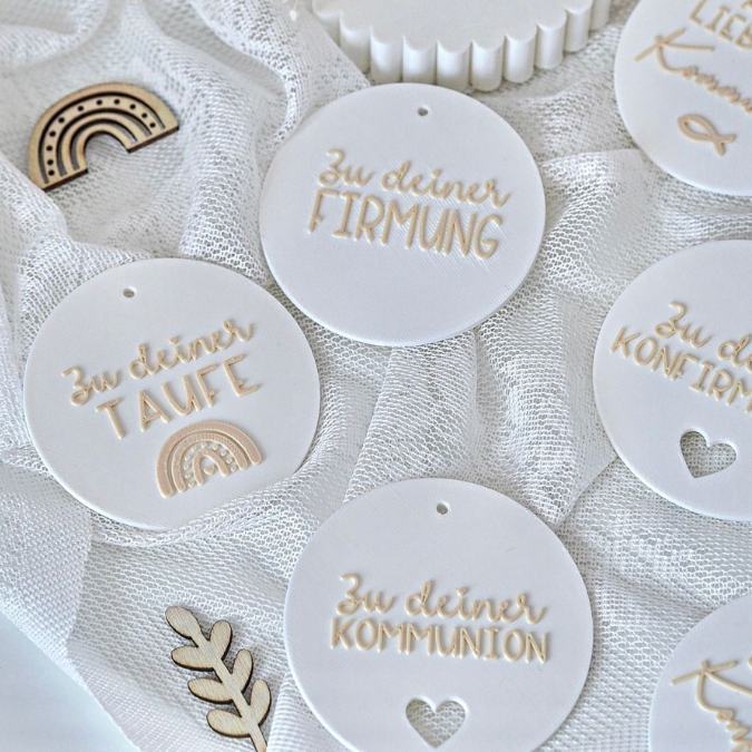 STL 3D Druck Datei Aufhänger 9er Set Kirche Konfirmation Kommunion Dekoscheiben passend zum Ständer im Shop Designscheiben Taufe Hochzeit – Bild 6