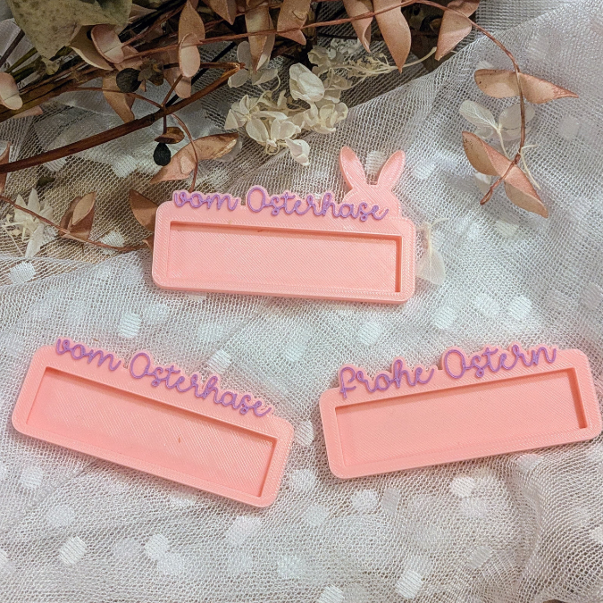 STL 3D Druck Datei Halter für Schokoriegel 9er Set Hasen Hasenohren Frohe Ostern 3D-Datei 3D-Druck Vorlage Ostermitbringsel 3d