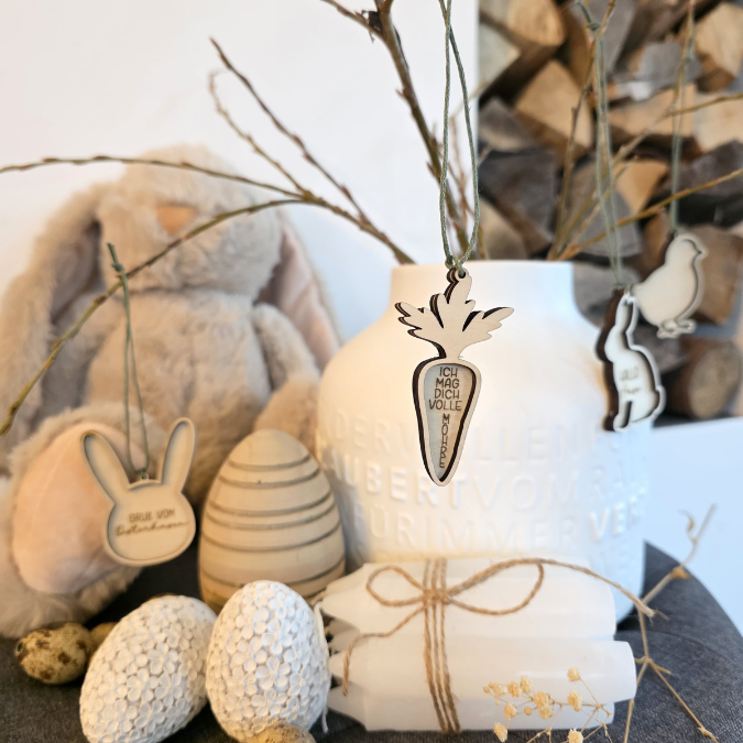 SVG Laserdatei Osteranhänger Aufhänger Geschenkanhänger Anhänger Laser Osterei Osterhase Hase Lamm Kücken Ei Karotte Osterdeko SVG Datei – Bild 16