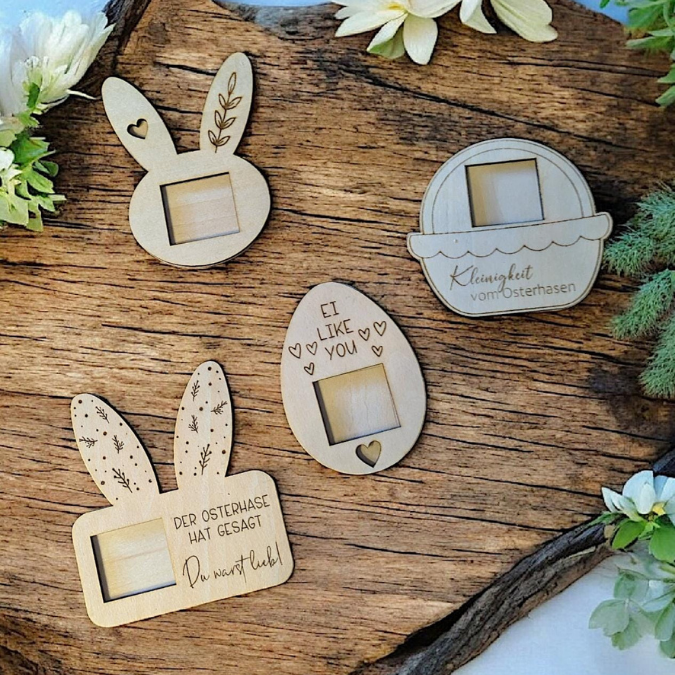 12 Designs SVG Laserdatei Ostern Halter für Küsschen Verpackung SVG-Datei Osterhase Laser Hase Osterküsschen mit aussparung für Schokolade – Bild 6