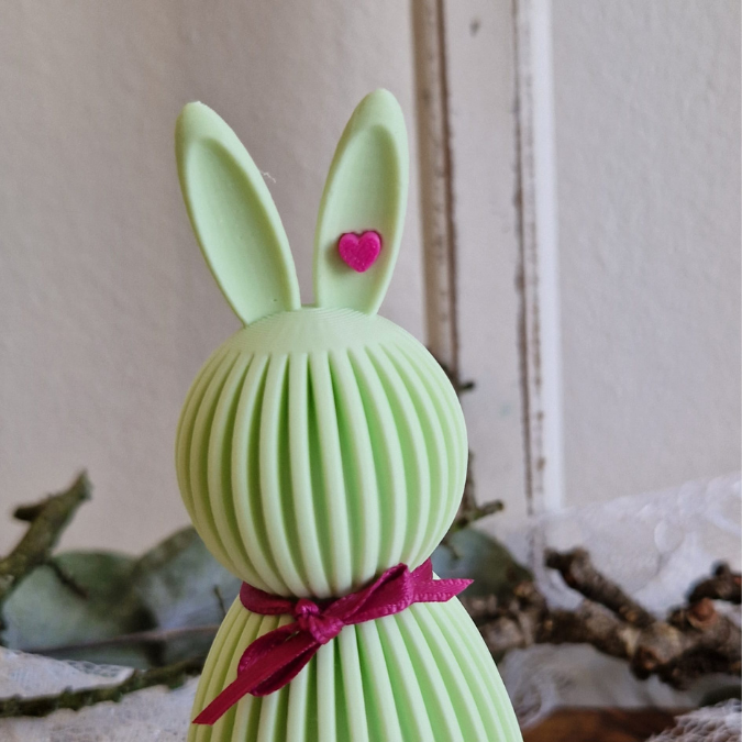 STL 3D Druck Datei Hase mit Herz im Ohr zum einkleben Osterhase Rillenhase Hase mit rillen 3D-Druck Datei Ostern – Bild 5