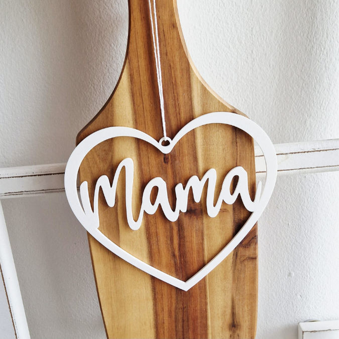 STL 3D Druck Datei Herzkranz Kranz Mama Muttertag Anhänger Herz Mutter Geschenkidee Türkranz Deko 3D-Druck Datei Interior decor – Bild 4