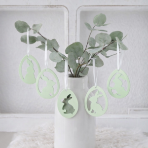 STL 3D Druck Datei 5 Designs Osteranhänger Eier Ostern 3D-Datei 3D-Druck Vorlage Osterdeko schlicht minimalistisch Osterhase