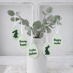 STL 3D Druck Datei 7 Designs inkl Blanko Osteranhänger Eier Ostern 3D-Datei 3D-Druck Vorlage Osterdeko schlicht minimalistisch Osterhase