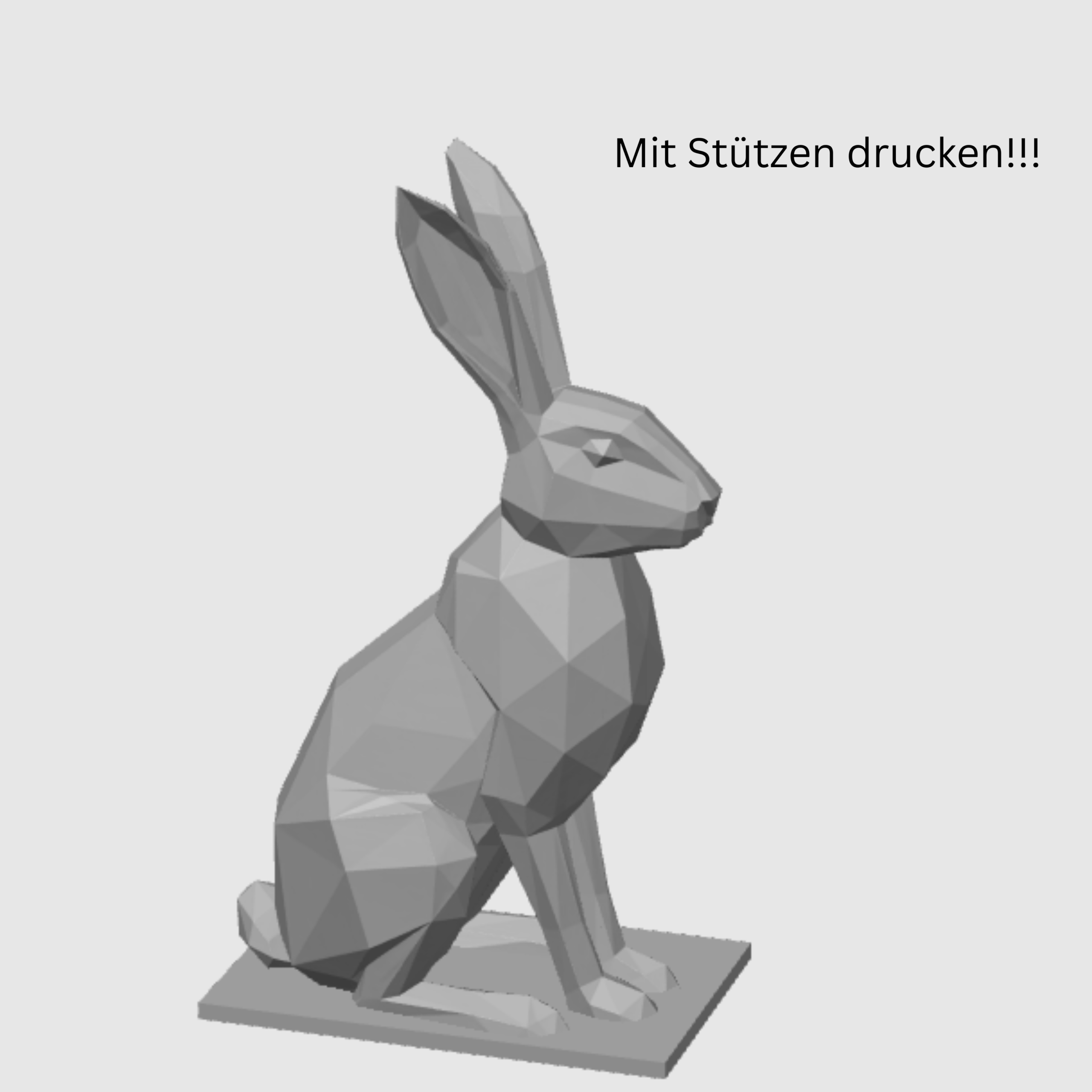 STL 3D Druck Datei Graphischer Hase geometrisch Osterhase Hase skalierbar 3D-Druck Datei Ostern elegante Osterdeko Skulptur – Bild 2