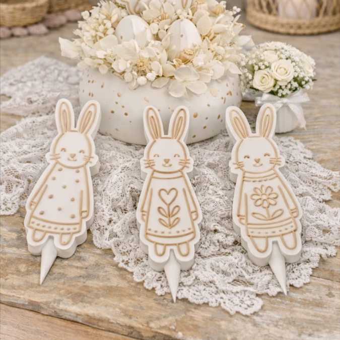 1 STL 3D Druck Datei Pflanzenstecker Hasen Gartenstecker Frühling Ostern Homedecor Outdoor Deko Beetstecker für 8mm & 10mm Stäbe Bambu Skandi – Bild 5