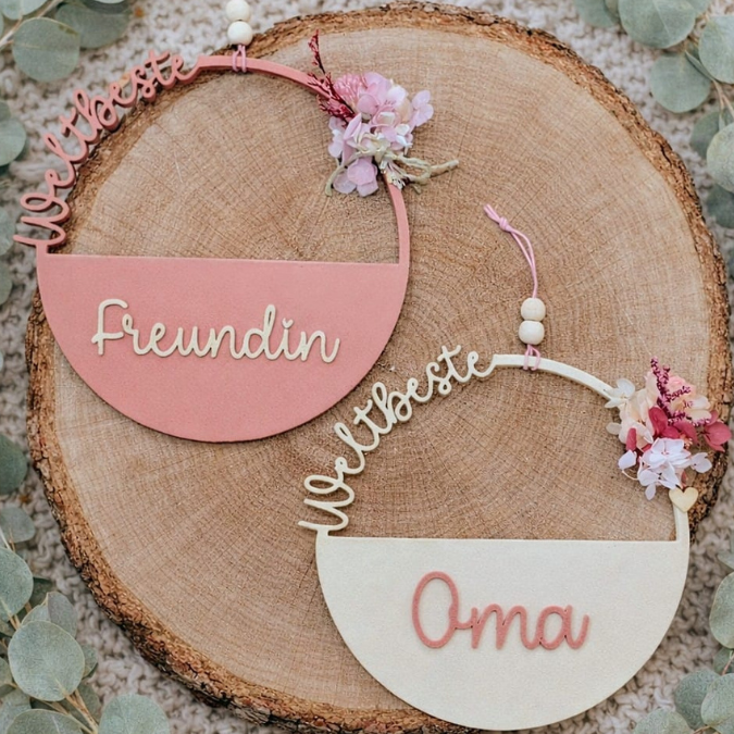 STL 3D Druck Datei Kränze 7 Designs Mama Oma Uroma Tante Patentante Schwester Freundin 3D-Datei 3D-Druck Vorlage Geschenkidee Kranz XXL-Set