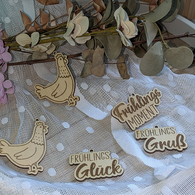 SVG Laserdatei Frühling Stecker und Anhänger Caketopper Pflanzenstecker Hühner Frühlingsdatei Laser Geschenkanhänger Blumen SVG Datei – Bild 24