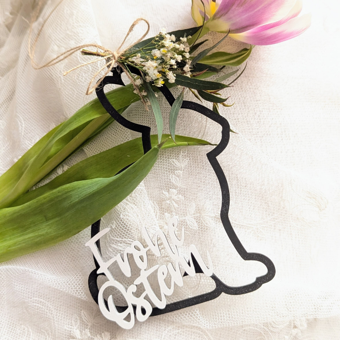 SVG Laserdatei Osteranhänger Aufhänger Geschenkanhänger Anhänger Laser Osterei Osterhase Hase Lamm Kücken Ei Karotte Osterdeko SVG Datei – Bild 27