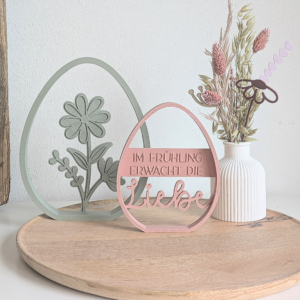 STL 3D Druck Datei Frühling 3er Set Eier zum stellen Schmetterling Blumen Floral Ostern 3D-Datei 3D-Druck Vorlage Osterdeko minimalistisch