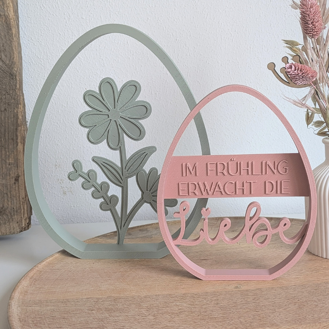 STL 3D Druck Datei Frühling 3er Set Eier zum stellen Schmetterling Blumen Floral Ostern 3D-Datei 3D-Druck Vorlage Osterdeko minimalistisch – Bild 6