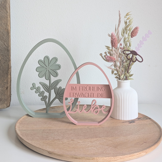 STL 3D Druck Datei Frühling 3er Set Eier zum stellen Schmetterling Blumen Floral Ostern 3D-Datei 3D-Druck Vorlage Osterdeko minimalistisch – Bild 7