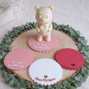 STL 3D Druck Datei Bär mit 9 Geschenkscheiben seperat druckbar Du bist wunderBÄR Du bist zauBÄRhaft auch für Gießteile 3D-Druck Datei