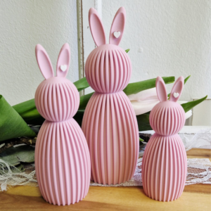 STL 3D Druck Datei Hase mit Herz im Ohr zum einkleben Osterhase Rillenhase Hase mit rillen 3D-Druck Datei Ostern