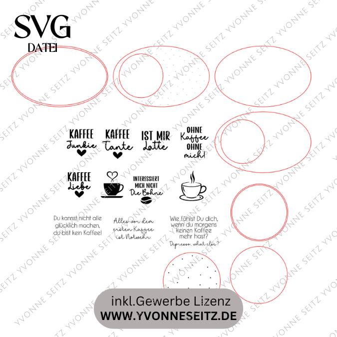 SVG Datei Laser Kaffee Untersetzer für Acryl, Filz oder Holz Kaffeeliebe SVG-Laser-Datei Kaffeekränzchen beste Freundin – Bild 2